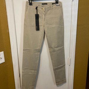 Shaft of Italy women's size 26 US / 40 IT stretch light tan khaki casual pants